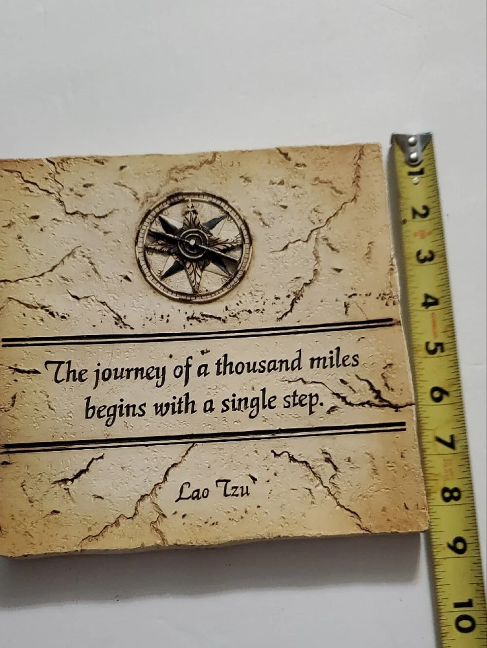 Inspirational Wall Plaque - Beige Compass Quote